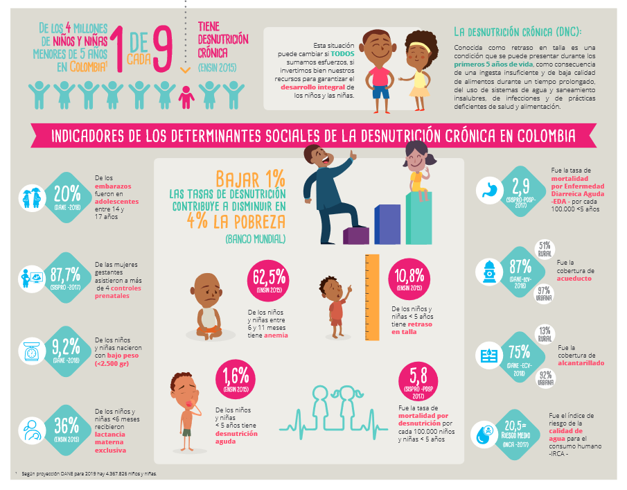 Indicadores de los determinantes sociales de la desnutrición crónica en Colombia
